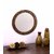 Hosley Decorative Round Log Slices Carved Brown Wooden Wall Mirror