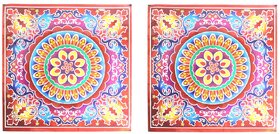 Rangoli Stickers Square 2 pcs. (23.5 cm x 23.5 cm) - Assorted Designs