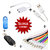 Combo of Aux Spliter Smart OTG Memory Card Reader V8 Micro USB Data Cable Aux Cable - Assorted Color