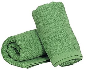 BLUE HEAVEN EXPORTS 100 Cotton 2 Piece Hand Towel Set, 525 GSM (Lime Green)