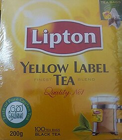 Lipton Yellow Label Tea Finest Blend Quality No 1 Black Tea, 100 Tea Bags
