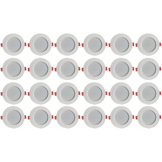 Bene LED Konnect Round Virgin Plastic Ceiling Light, (White, 7w, Pack of 24 Pcs)