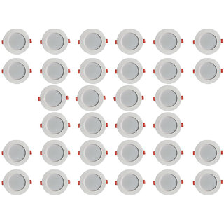 Bene LED Konnect Round Virgin Plastic Ceiling Light, (Warm White , 7w, Pack of 32 Pcs)