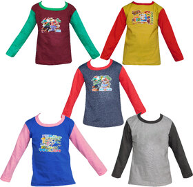 Jisha Fashion Multicolor Full Sleeves Tshirt ( Combo of 5)