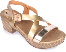 Funku Fashion Women's Gold heel