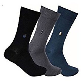 DDH Mens Multicolor Formal Full Length Socks (Pack of 3)
