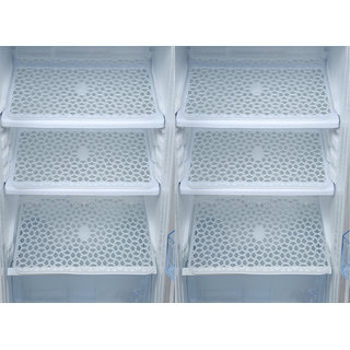 E-Retailer White Colour Refrigerator Drawer Mats / Fridge Mats Pack of 3 Pc's 12X17 Inches