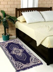Luxmi Beautiful looking Printed Velvet Bed side Runner - Blue