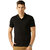 Squarefeet Black Poly Cotton Polo Neck Tshirt