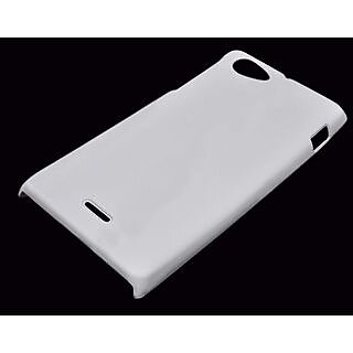                       Ultra Thin Rubberized Matte Hard Case Back Cover For Sony Xperia J (White )                                              
