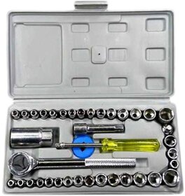 Aiwa 40 Pieces Multi Purpose Combination Socket Wrench Set with 1/4