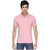 Squarefeet Pink Poly Cotton Polo Neck Tshirt For Men