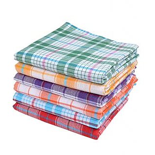 Luxmi Home Set of 2 cotton Handloom Linen Bath Towel - Multi