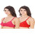 Hothy Women's Full Coverage Pink  Red Bra (Set Of 2)