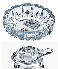 SMART SKILL CREATIVE HANDICRAFT - CRYSTAL LUCKY TORTOISE  WITH TRAY- SMALL