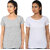 Women Cotton Half Sleeves Tshirt Pack of 2- Grey White