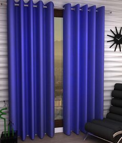Styletex Plain Polyester Light Blue Window Curtain (1 Pcs)