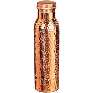 Clickmart Pure Copper Water Bottle Hammered 1000 ML (Pack of 1)