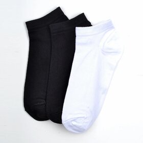 Cotton Unisex Solid Ankle-Length Socks (Pack of 3)