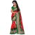 Meia Red & Green Bhagalpuri Silk Block Print Saree With Blouse