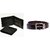 Combo Pack of Italian Black leather Wallet +Reversible Belt