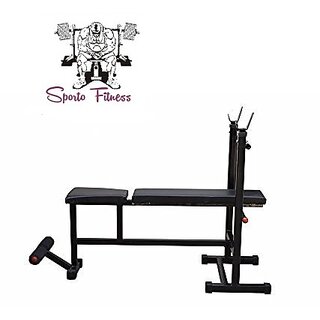 SPORTO FITNESS Weight Lifting Multi Purpose Adjustable Multi Bench 4 IN 1 Home Gym Bench ( Incline + Decline + Flat + Sit Up Bench)