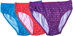Cotton panty pack of 3 red+black+blue pack of 3