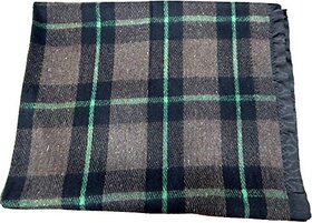 Peponi 2.5 Kg Checkered woolen with satin border Single Blanket (152.4X218.44 cm)