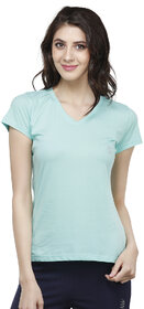 Bongio Multicolor Plain V-Neck Tshirts  For Women