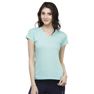 Bongio Multicolor Plain V-Neck Tshirts  For Women