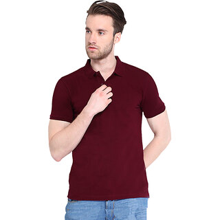 Concepts Maroon Poly Cotton Polo Neck Tshirt