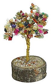 ReBuy Feng Shui Natural Gem Stone Tree With Multi Colour Stones, LUCKY TREE
