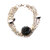 Silver Chain Bracelet With Black  White Stone by Sparkling Jewellery