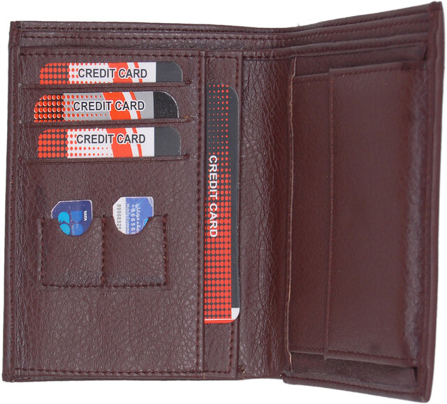 Buy FUR JADEN Black Faux Leather CardHolder Money Wallet Zipper Coin Purse  with 9 Credit Card Slots online
