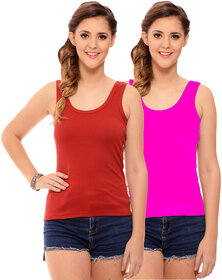 Hothy Womens's Red & Pink Camisole (Pack of 2)