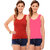 Hothy Womens's Red  Light Pink Camisole (Pack of 2)