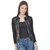 Raabta Black Faux Leather Jacket for women