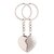 Valentine Love Broken Heart Key Chain  (Silver)