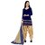 Fkart Exclusive navy blue velvet sequence embroidered salwar suit (Unstitched)