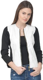 Raabta White Faux Leather Jacket