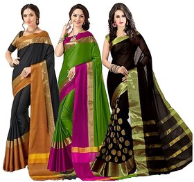 Bhuwal fashion Multicoloured Polycotton Saree Combos