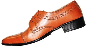 Faugly Mens pure leather Tan Formal Shoes (Size 7)