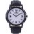 Axton Unisex Round White Dial Black Resin Strap Quartz Watch
