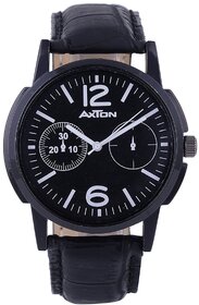 Axton Round Dial Black Resin Strap Quartz Watch For Unisex