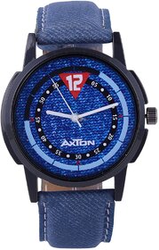 Axton Round Dial Blue Resin Strap Quartz Watch For Unisex