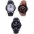 Axton Round Dial Multi Resin Strap Quartz Watch For Unisex (Combo Of 3)