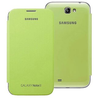                       SUPER FINISH LEATHER FLIP DIARY CASE COVER FOR SAMSUNG GALAXY NOTE 2 N7100 - green                                              