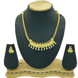 MFJ Fashion Jewellery Smooth Gold Plated Necklace Set For Women