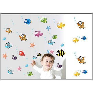                       Jaamso Royals ' Cute The Clown Fish Sea' Wall Sticker (PVC Vinyl, 60 cm X 45 cm, Decorative Stickers)                                              
