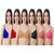 Hothy Women's Beige, Red, Blue, Black, Pink, Mustard Bra (Set Of 6)